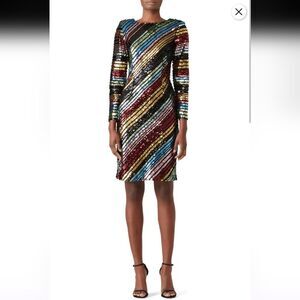 Acoolique Rainbow Sequin Mini Dress Size 38 Party Festival Cocktail